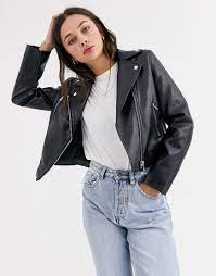 Asos Design Ultimate Faux Leather Biker Jacket In Black In 2021 Faux Leather Biker Jacket Asos Designs Biker Jacket