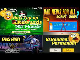 Последние твиты от bad news (@getbadnews). Bad News For Script Users New Anti Hack System Next Topup Event Ff World Series Rewards Free Fire Youtube