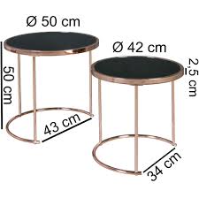 Der glastisch ist sehr stabil, hat eine große fläche und hat eine platte aus stabilem, schwarz getöntem glas. Finebuy Design Couchtisch Deco Glas Kupfer Tisch 2er Set Satztisch O 50 42 Cm Wohnzimmertisch Glasplatte Schwarz Beistelltisch Modern Verspiegelt Runder Glastisch Klein Rund Wohnzimmer Metall Beine Sofatisch