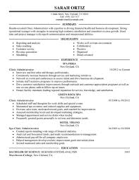 clinic administrator resume example