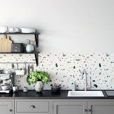 Terrazzo Adhesive Film Waterproof Kitchen Backsplash Etsy In 2020 Wallpaper Backsplash Kitchen Kitchen Wallpaper Contemporary Kitchen