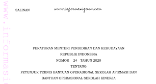 Check spelling or type a new query. Download Permendikbud No 24 Tahun 2020 Tentang Juknis Bos Afirmasi Dan Kinerja Informasiguru Com