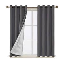 Black And Silver Blackout Curtains Deconovo Blackout Curtains Energy Saving Thermal Insulated Draperies With Silver Coating Back Window Decorati Blackout Curtains Curtains Energy Saving Curtains