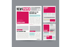 Yellow and gray trifold brochure layout 246013315 indt. Tabloid Newspaper Design Template Vector Images Articles Business Information Daily Newspaper Journal Design Illustration By Pikepicture Thehungryjpeg Com