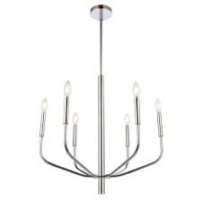 Dainolite Eleanor 6 Light Polished Chrome Chandelier With No Shades Eln 246c Pc The Home Depot