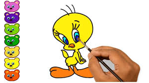In this post you will find tweety coloring pages to download the coloring page, simply click to view it in full size and use the save to option to put it in. Drawing Tweety How To Draw A Tweety Bird Tweety Coloring Pages Youtube