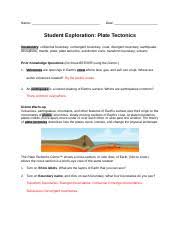 Find the tectonic features associated with plate boundaries. Michelle Padilla Plate Tectonics Gizmo Warm Up And Activity A B Name Date Student Exploration Plate Tectonics Vocabulary Collisional Boundary Course Hero