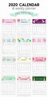 Here's a selection of 20 free printable 2020 calendars to print at home and help you stay organized all year long: Free Calendar 2020 Printable 12 Cute Monthly Designs To Love Free Printable Calendar Print Calendar Free Monthly Calendar