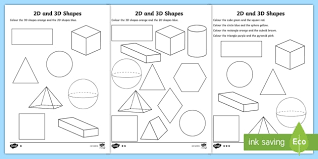 Mathematically precise 2d squares, circles, triangles, and star shapes 3d cubes, spheres, pyramids, and other three dimensional figures 2d And 3d Shapes Colouring Pages Twinkl Resources
