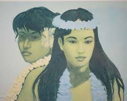 Luigi Fumagalli Signed Serigraph Lei Aloha Rare Print, Framed w/ COA