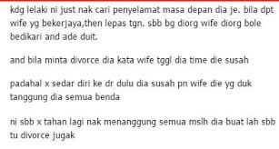 (hukum murtad tidak dikenakan pada orang yang dipaksa… allah memaafkan perbuatan haram saya telah menikah selama 10 thn…tapi selama itu saya merasa tidak nyaman dan bahagia trus isteri marah dan minta cerai(isteri sdh sering minta cerai jika ada masalah).dan malam itu isteri trs. Sepanjang Perkahwinan Saya Tanggung Semua Suami Satu Sen Pun Tak Bagi Keluarga The Reporter