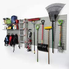 Flow Wall Modular Garage Wall Panel Storage Set With Accessories In Silver 15 Piece Fws 4812 12sb2 The Home Depot Garage Wall Organizer Garage Wall Storage Garage Walls