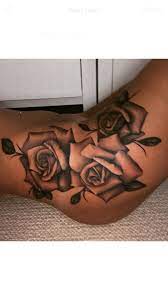 They look beautiful at any size and suit most placements due to their soft petals. Hip Thigh Rose Tattoo Hip Thigh Tattoos Hip Tattoos Women Thigh Tattoos Women