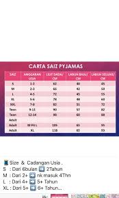 Jadi jangan risau, korang boleh guna sukatan di bawah ya! Kids Pyjamas Babies Kids Others On Carousell