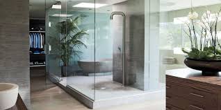 Architectural designs this luxurious bathroom has a large tufted ottoman chair beside the large bathtub under the curtained window. A Simpler Way To Decorate Your Small Bathroom With Vow Effect That You Are Looking For Bathroom Decore Tiles