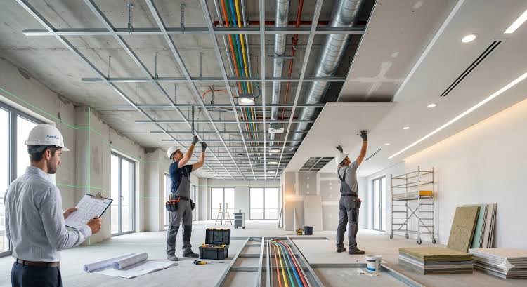 False Ceiling and Light Partition Installation