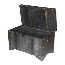 Used at the foot of the bed for linens or as a coffee table with hidden storage, this classic blanket chest adds weight and character to your room. Trunks Chests Distressed Black Large Wooden Storage Trunk Coffee Table Home Garden Entsrilanka Org