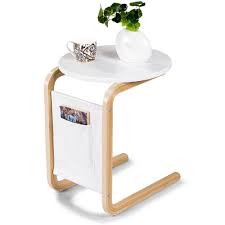 Get set for round side tables at argos. Gymax Bentwood End Side Table Sofa Accent Coffee Table Round Tabletop W Storage Bag Best Buy Canada