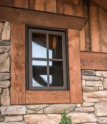 I Really Like The Bronze Window Cladding And The Color Of The Wood Trim Window Trim Exterior Rustic Exterior Interior Window Trim