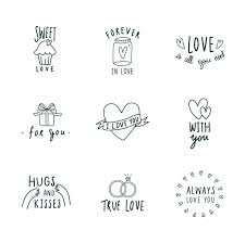 Ik hoop dat jullie ervan genieten! Valentine Decoratie En Ornament Krabbels Tekeningen Premium Vector
