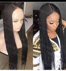 Braided Wig Light Weight 13x7 Lace Parting Hand Made Wig Color Black Length Is 26 Long Cornrow Wig With Baby Hair Wigs For Black Women Braided Hairstyles For Black Women Braids Wig Black Girl Braids