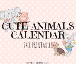 Free 2019 Cute Calendar With Animals Cute Freebies For You Cute Calendar Free Birthday Printables Baby Calendar