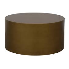 Meridian furniture jazzy collection modern | contemporary stainless steel drum shaped coffee table, 36 w x 36 d x 16.5 h, silver. 44 Off West Elm West Elm Metal Drum Coffee Table Antique Brass Tables