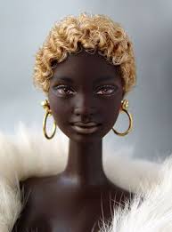Hi umm… i'm gonna need an explanation pertaining to it used to be blonde but my roots were black so when @paulabrittstyles braided the side it had a similar look to the black barbie in the pic y'all were. Very Dark Skinned Black Doll With Golden Blonde Short Wavy Curls I Love This Skin And Hair Contrast Natural Hair Doll Black Doll Barbie