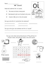 Read the words in the box, then write it under the matching pictures. Oi Sound Activity Sheet Teaching Resources