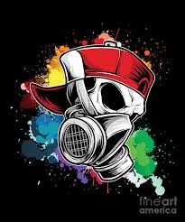 Urban Hip Hop Paint Splatter Spray Paint Graffiti Artist Gas Mask Street Art Digital Art By Thomas Larch