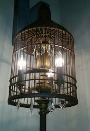 Bird Cage Floor Lamp Ta Daaaa My Birdcage Chandelier Floor Lamp I Got A Great Deal Of Creative Satisfaction Out Of Th With Images Chandelier Floor Lamp Birdcage Chandelier Vintage Floor Lamp