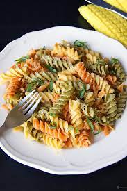 Tri Color Rotini Pasta In Lemon Garlic Sauce Recipe Rotini Pasta Recipes Pasta Recipes Tri Color Pasta