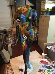 Abstract 714 Mannequin Art Body Art Painting Vintage Mannequin