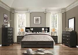 Amazon Com Roundhill Furniture Loiret 236 Antique Grey Bed Room Set King Storage Bed Dresser Mirror 2 Ni Luxurious Bedrooms Home Decor Bedroom Remodel Bedroom