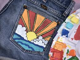 Pocketful Of Sunshine In 2020 Painted Clothes Diy Painted Jeans Painted Clothes
