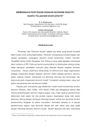 Upaya yang dilakukan untuk mengembangkan ekonomi kreatif.oleh guru ekonomi diposting pada juni 10 2020 juni 22 2020. Pdf Membingkai Pertanian Dengan Ekonomi Kreatif Suatu Telaahan Eksploratif