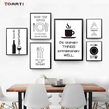 Black White Minimalist Kitchen Wall Art Canvas Painting Picture Food Stampe Cucina Stampe