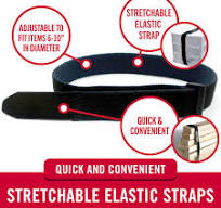 VELCRO Brand VEL-30794-AMS Elastic Cinch Straps with Buckle | 6pc Variety Pack 8"-15"-30"| Stretchable to Snugly Fasten Power Cords, Lumber, Bicycles, ...