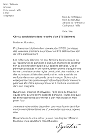 Lettre De Motivation Bts Batiment Modele De Lettre