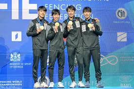 The men's team epee podium at Tbilisi 2025 is set! ??? ??? Team Japan  Seiya Asami Koki Kano Akira Komata Masaru Yamada 公益社団法人日本フェンシング協会 ???  Team Hungary Tibor Andrasfi Zsombor Keszthelyi Mate Tamas
