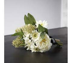 Add a beautiful floral touch to any room in your home with this faux flower display from peony. Peony Daisy Peony Skimmia Faux Flowers In A Bouquet Qvc Uk