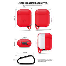 Waterproof Anti Fall Silicone Protective Case For Apple Airpods Red Airpods 1 2 Cases Guuds Protective Cases Silicon Case Case
