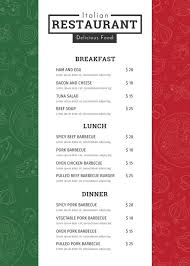 Italian menu is used by the people to showcase the italian dishes in their restaurants. Italian Menu Template Free Psd Illustrator Indesign Word Apple Pages Publisher Template Net