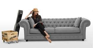 Branagh 3 Seater Chesterfield Sofa Pearl Grey Chesterfield Sofa Sofa Grey Chesterfield Sofa
