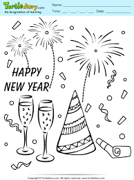 The night before, december 31st, is new years eve, where people usually stay up until midnight with friends and family. New Year Celebration Coloring Sheet Turtle Diary