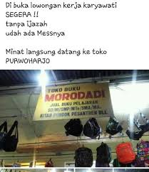 Di butuhkan segera beberapa karyawan dan karyawati pengalaman dan non pengalaman yang berkualitas untuk di tempatkan di beberapa pabrik perusahaan kami segera. Lowongan Kerja Banyuwangi Facebook