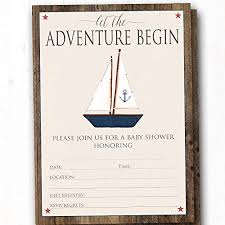 If budget is a major concern, consider basing your menu on what supplies you. Amazon Com Nautical Baby Shower Fill In Invitations Vintage Sailboat Travel Adventure Theme Shower Invites Set Of 20 5x7 Flat Invites W Envelopes Handmade