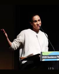 More moments from yesterday at Sundance 🤍 Our Duchess, Meghan, around the  Cookie Queens premiere, sharing smiles, conversations, and quiet exchanges  throughout the day. A special appearance alongside Prince Harry and director