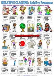 A hotel is a place. Relative Pronouns Esl Grammar Exercise Worksheet