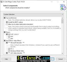 Once you download the file, the smart installer will launch and automatically adapt to your version of windows. K Lite Mega Codec Pack 14 9 6 Free Download